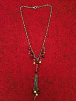 Modeschmuck Kette mit Glasperlen und Metallanhänger