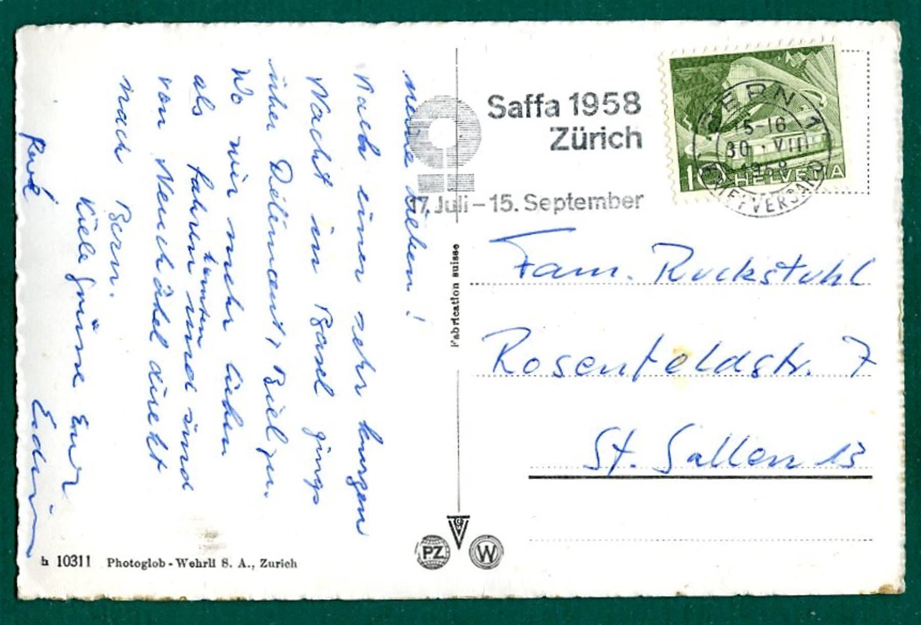 Cartes postales: Neuchâtel, 4 Ansichten, 1958, gelaufen – D'occasion à Sargans par Hausi1951 1