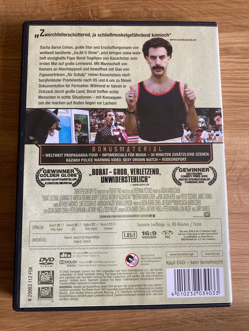 Tutti i DVDs: DVD BORAT DEUTSCH / ENGLISCH – Usato da chiasso venduto da Wulli 1