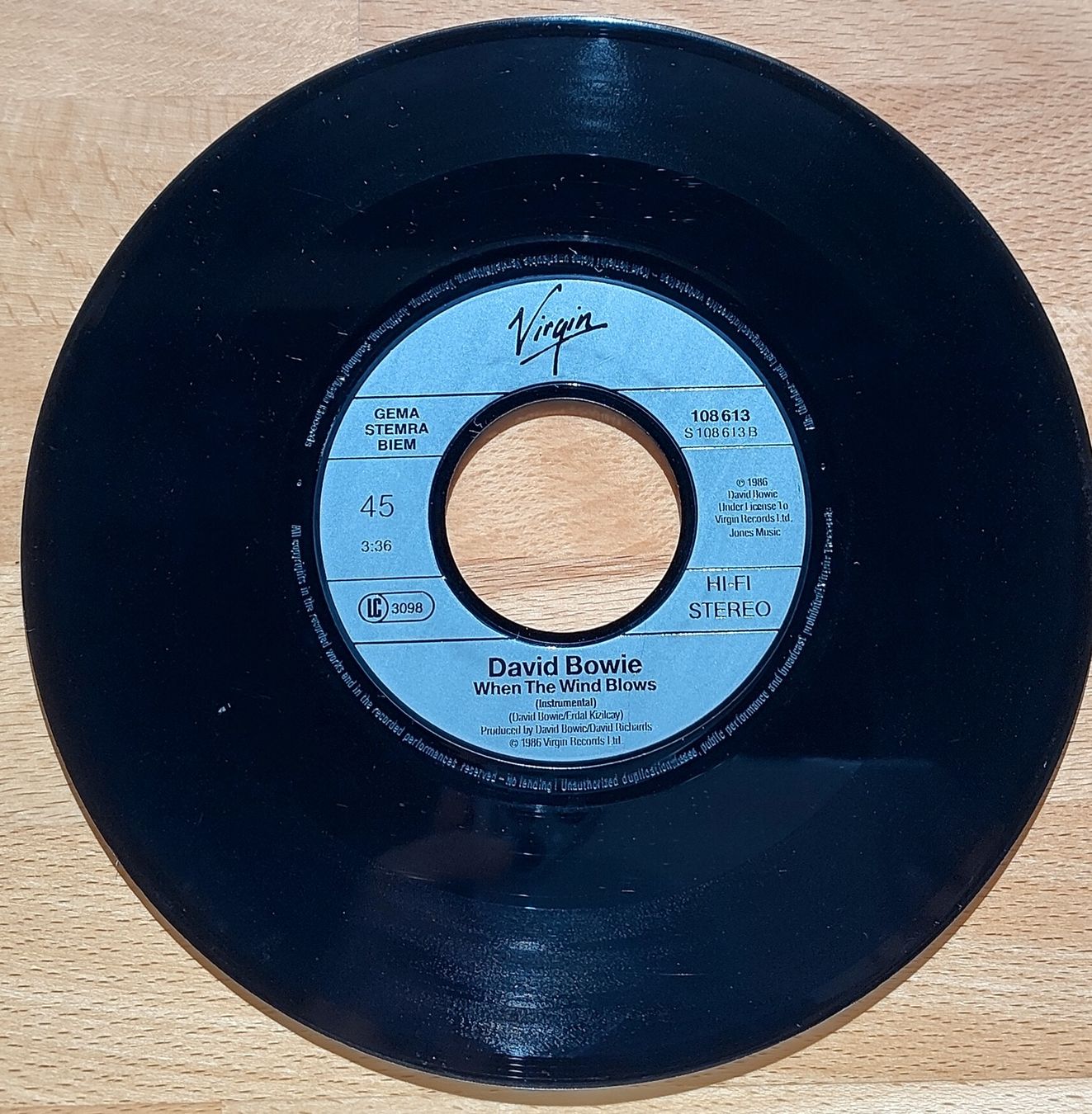 Dischi in vinile: David Bowie - When The Wind Blows 7" Single, Virgin 1986 – Usato da Bonaduz venduto da Gluehwuermchen44 2