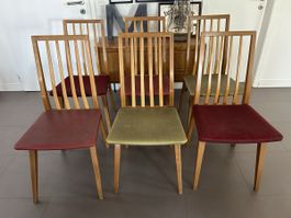 6er Set Mid-Century Esszimmerstühle