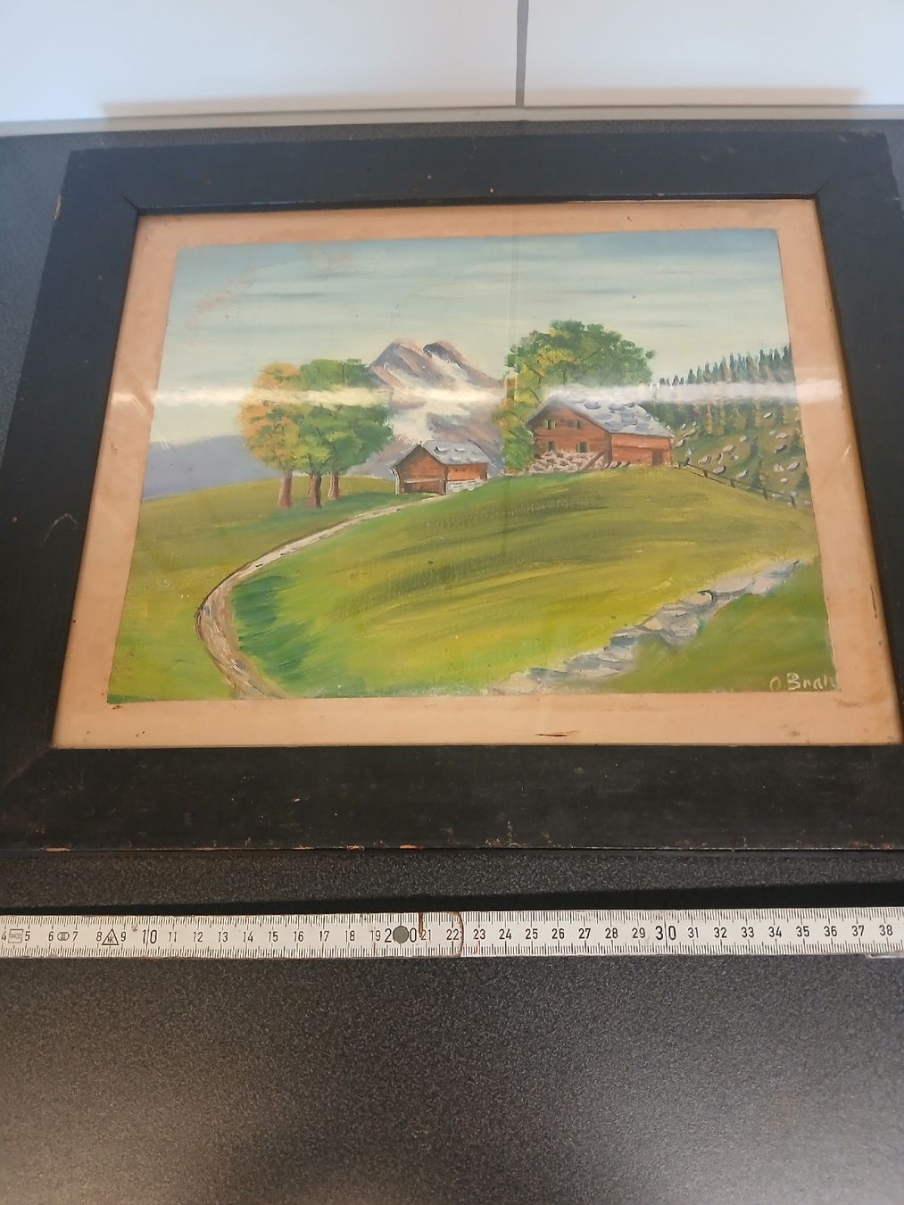 Gemälde: Gemälde von O. Brah: Idyllische Schweizer Berglandschaft! – Gebraucht aus Langenthal von Egro50 3