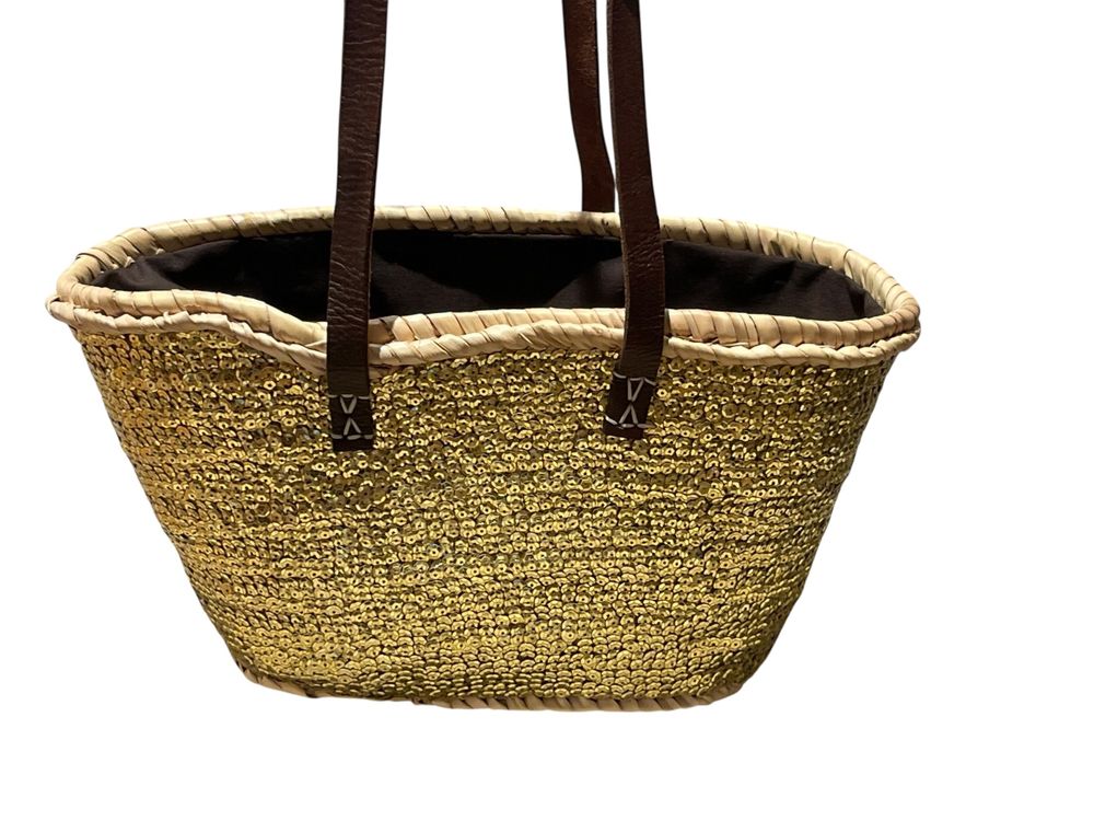 PAILLETTEN BADETASCHE STRANDTASCHE TASCHE GOLD HINGUCKER (Neu