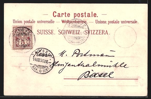 Cartoline postali: Litho Genève, Exposition Nationale 1896 – Usato da Berlin venduto da bartko-reher 1