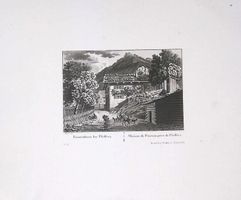 Pfäfers Bauernhaus  Aquatinta von Meyer