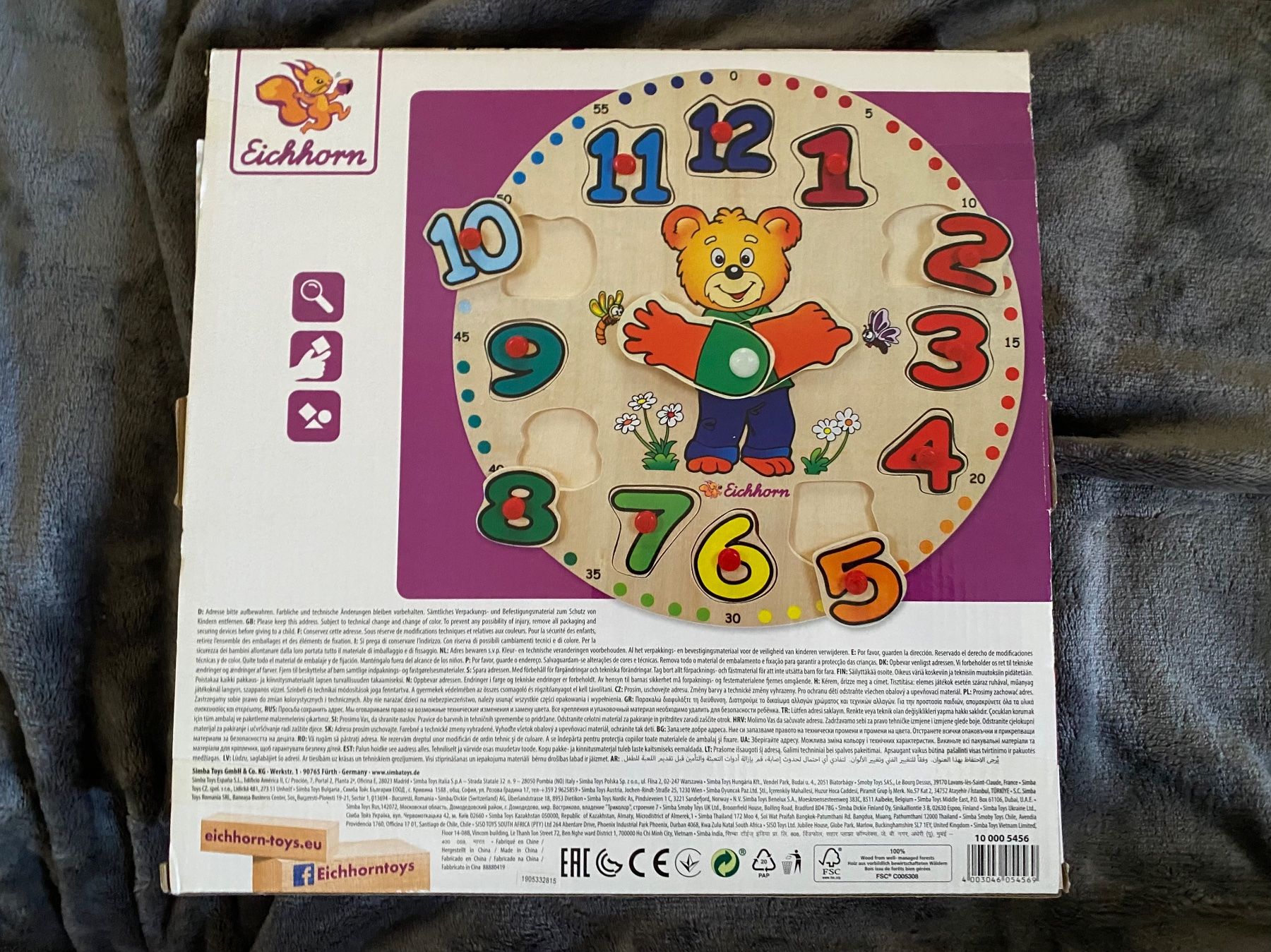 Eichhorn Giocattoli: Horloge éducative en bois Eichhorn – Usato da Lignières venduto da The_assistant 1
