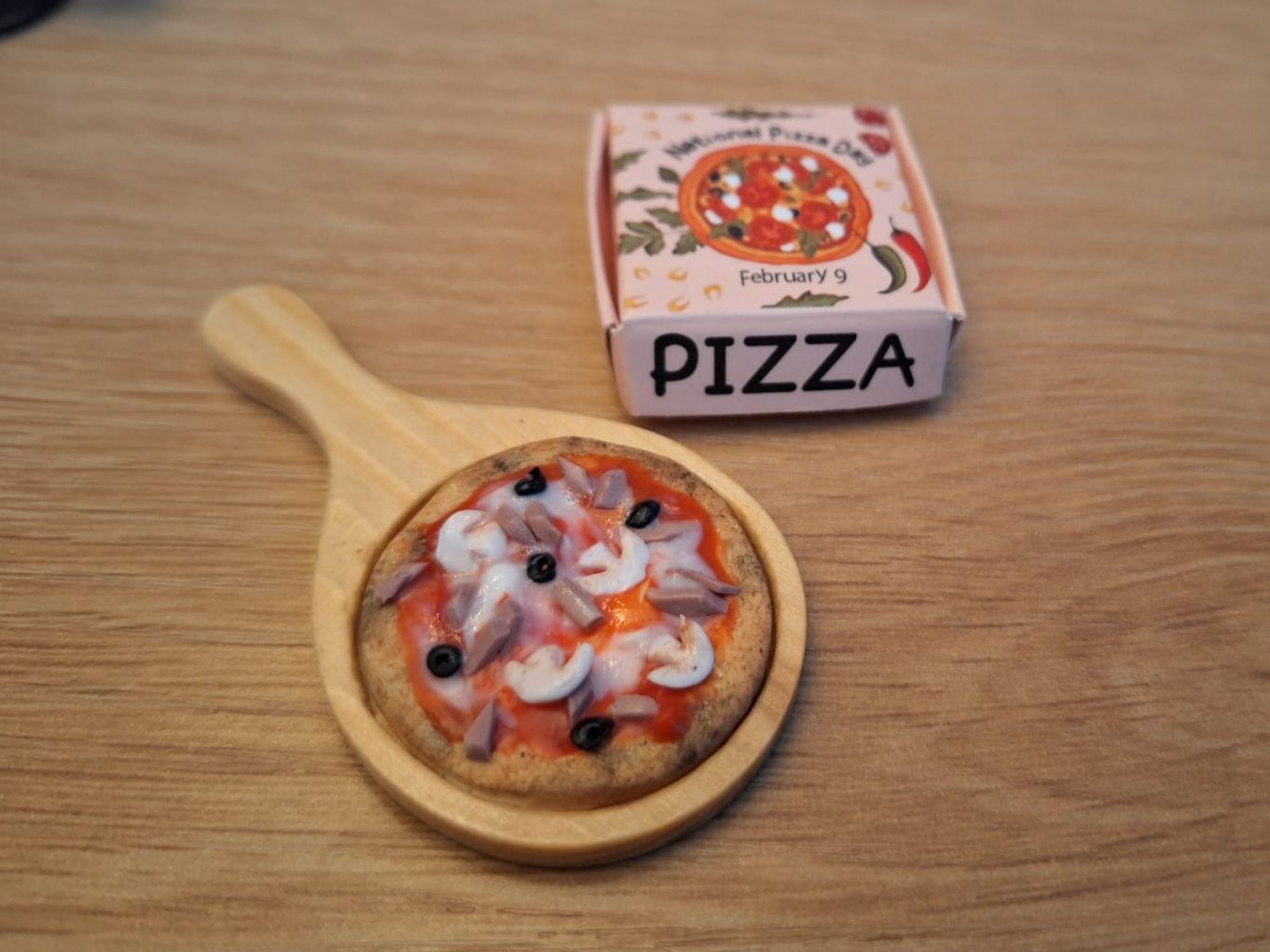 Case e mobili per bambole: Handmade Pizza, Schinken Champignon oliven – Nuovo (secondo la descrizione) da Zürich venduto da HandmadeTinyFood 5