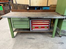 Robuste Werkbank / Arbeitstisch mit Schubladen – 200 × 82 cm