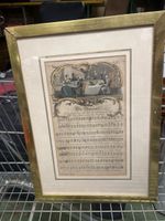 Antikes gerahmtes Musikblatt "The Banquet" Top