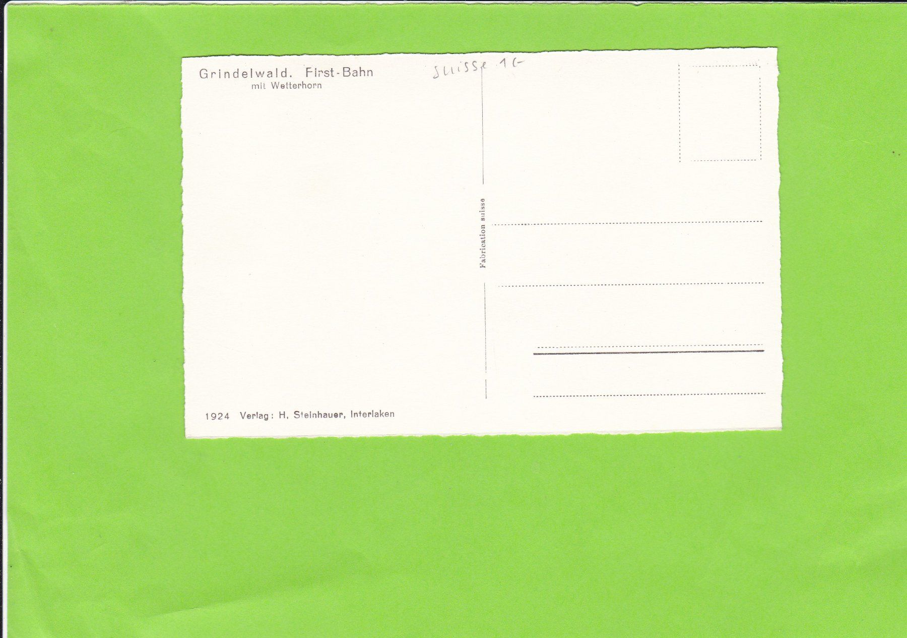 Cartoline postali: First Bahn Grindelwald – Usato da St. Peterzell venduto da neckertal 1