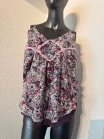 Florales Trägertop Spitzenbesatz Rosa Grau Gr S Sommer