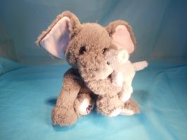 Marionnaud Elefant mit Jungem, H: 25cm im Sitzen