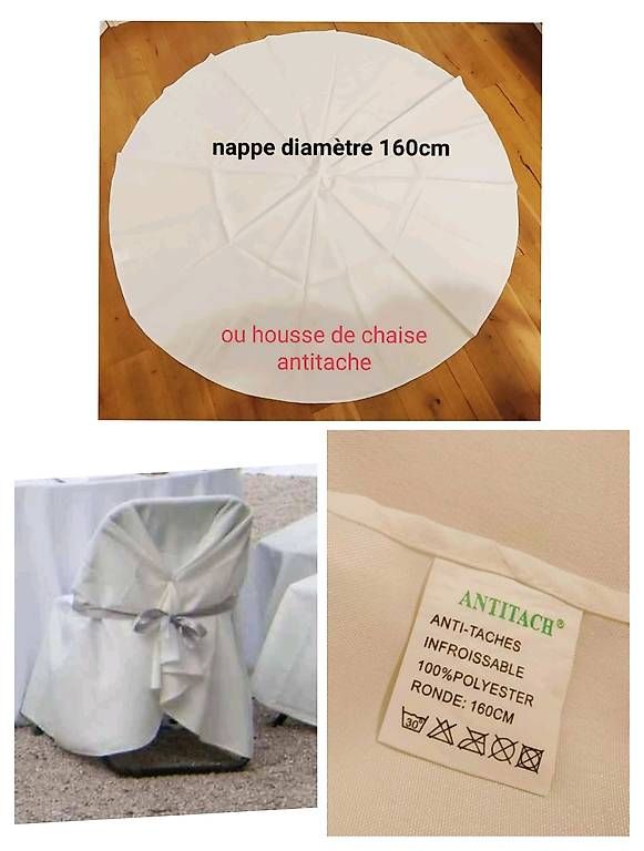 Tessuti: Lot 10 nappes rondes 160 cm parfait pour mariage  – Usato da fribourg venduto da pegalex