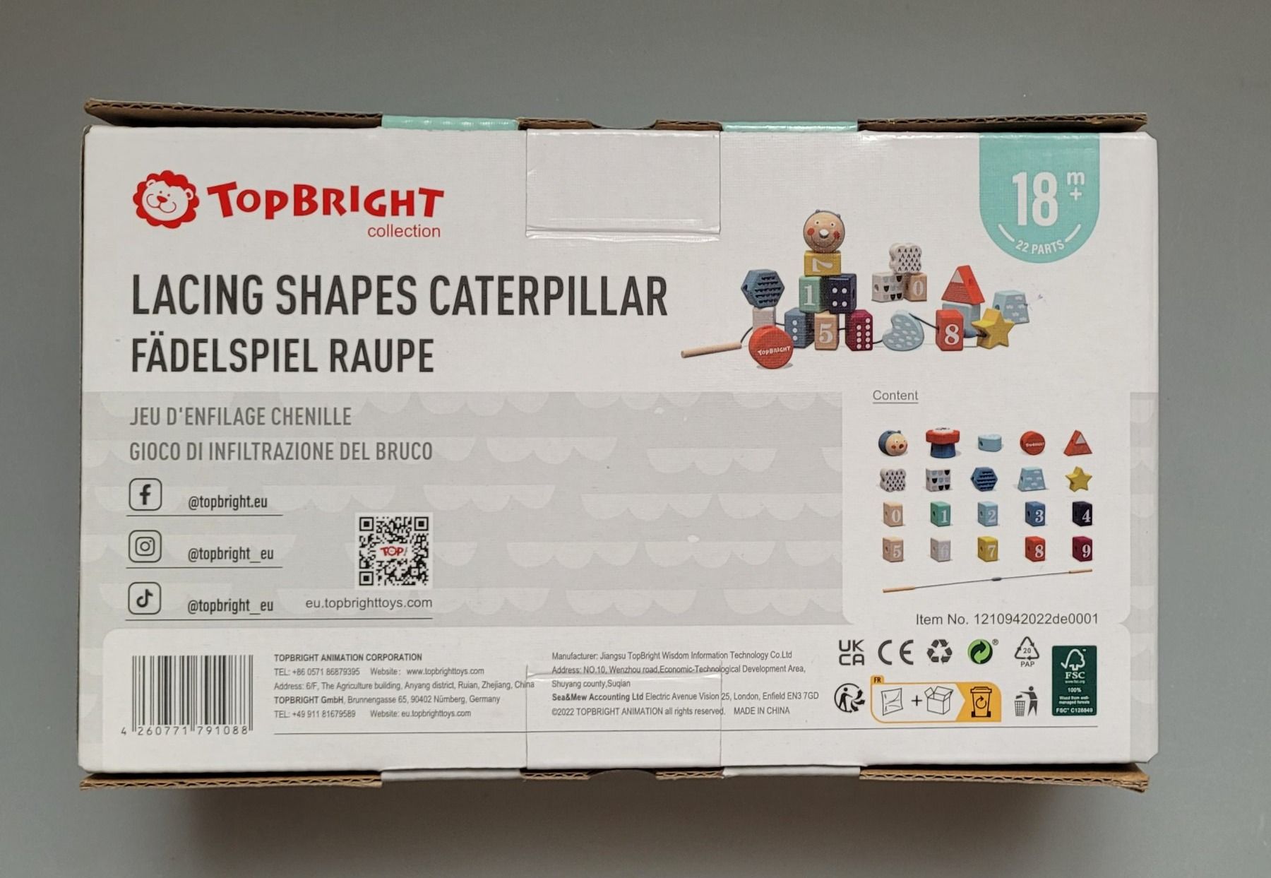 Giocattoli: Fädelspiel Raupe Topbright  Neu – Nuovo e nell'imballaggio originale da Oberuzwil venduto da aseinkaufswelt 1