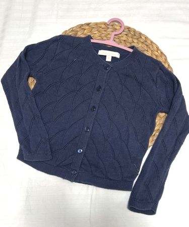 Gilet bleu marine enfant taille 5 ans, coton + laine