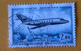 Briefmarke aus Frankreich Dassault Mystère 20 gestempelt 