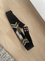 Perlen-Gürtel mit Ethno-Muster, handbestickt, Grösse L