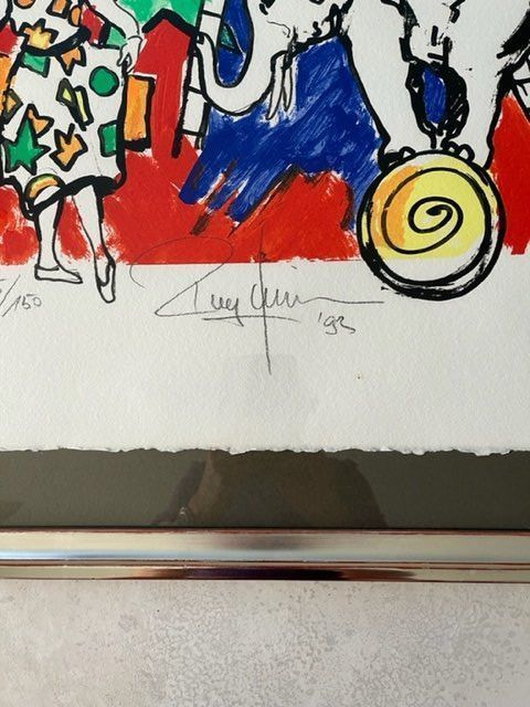 Grafica & Litografie: Original Litho Pierrot mit Elefant Rolf Knie – Usato da Wädenswil venduto da VTK_40 2