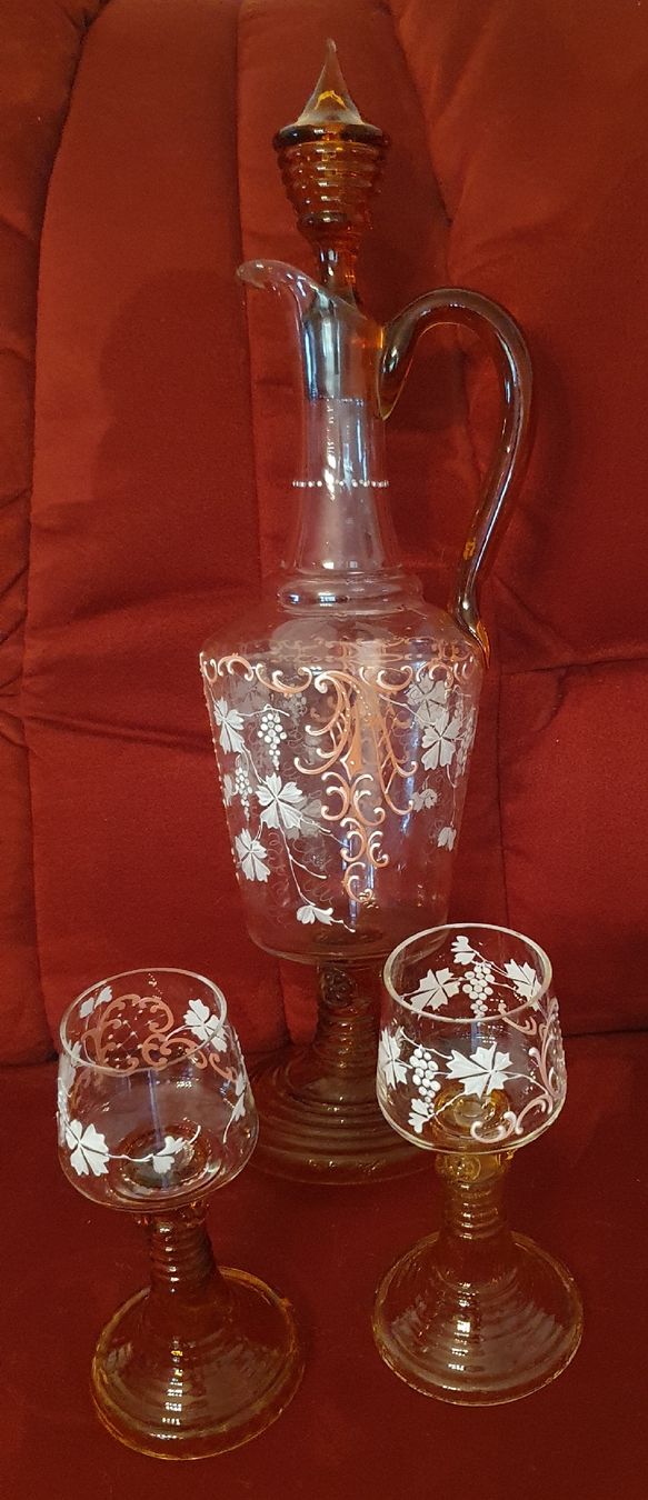 Caraffe: Antike Weinkaraffe mit 2 Gläsern – Usato da Kreuzlingen venduto da Rschweiz1 3