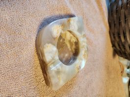 Cendrier Vintage en Onyx Naturel - Design Mid-Century