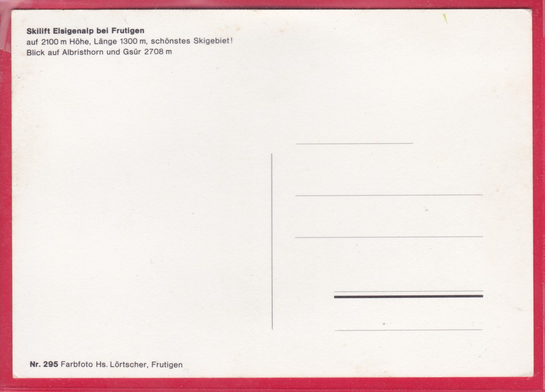 Cartoline postali: SKILIFT EISIGALP BEI FRUTIGEN – Usato da Oberrieden venduto da Gebirgsstelze 1