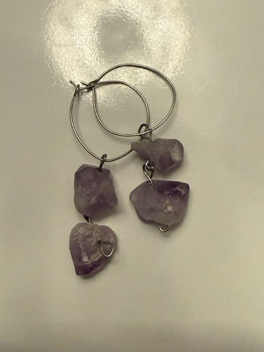 Orecchini pendenti & Orecchini a lobo: Handgemachte Ohrringe mit Amethyst Steinen, Modeschmuck – Usato da Oberhofen Thun'see venduto da ClaudiaKelesh 1