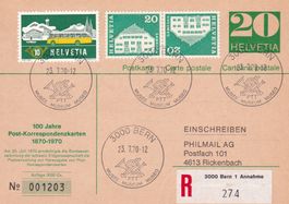 Postkarte: 100 Jahre Post-Korrespondenzkarten 1870-1970