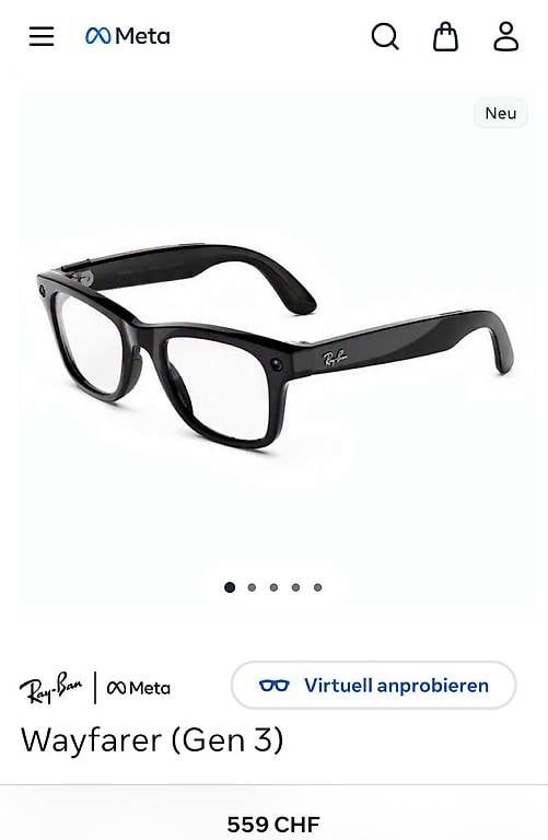 Brillen & Gläser: Rayban Meta Wayfarer gen. 2 Neuwertige  – Gebraucht aus Seuzach von jadifre