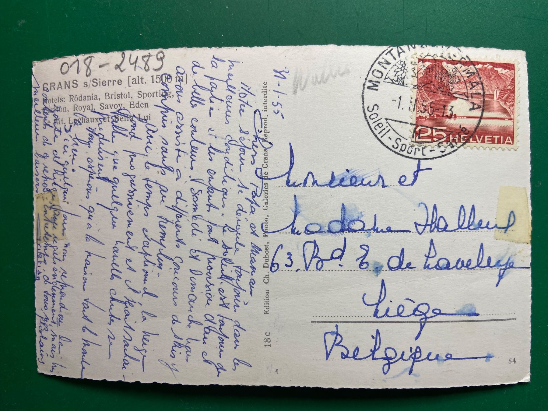 Cartoline postali: Crans s/Sierre – Usato da Steg VS venduto da _vinci_ 1