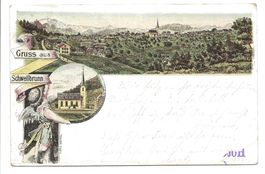 Gruss aus Schwellbrunn (AR) uralte und seltene Litho-AK 1898
