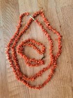 Schmuckset  Vintage Korallenkette/Armband Orange 2-teilig