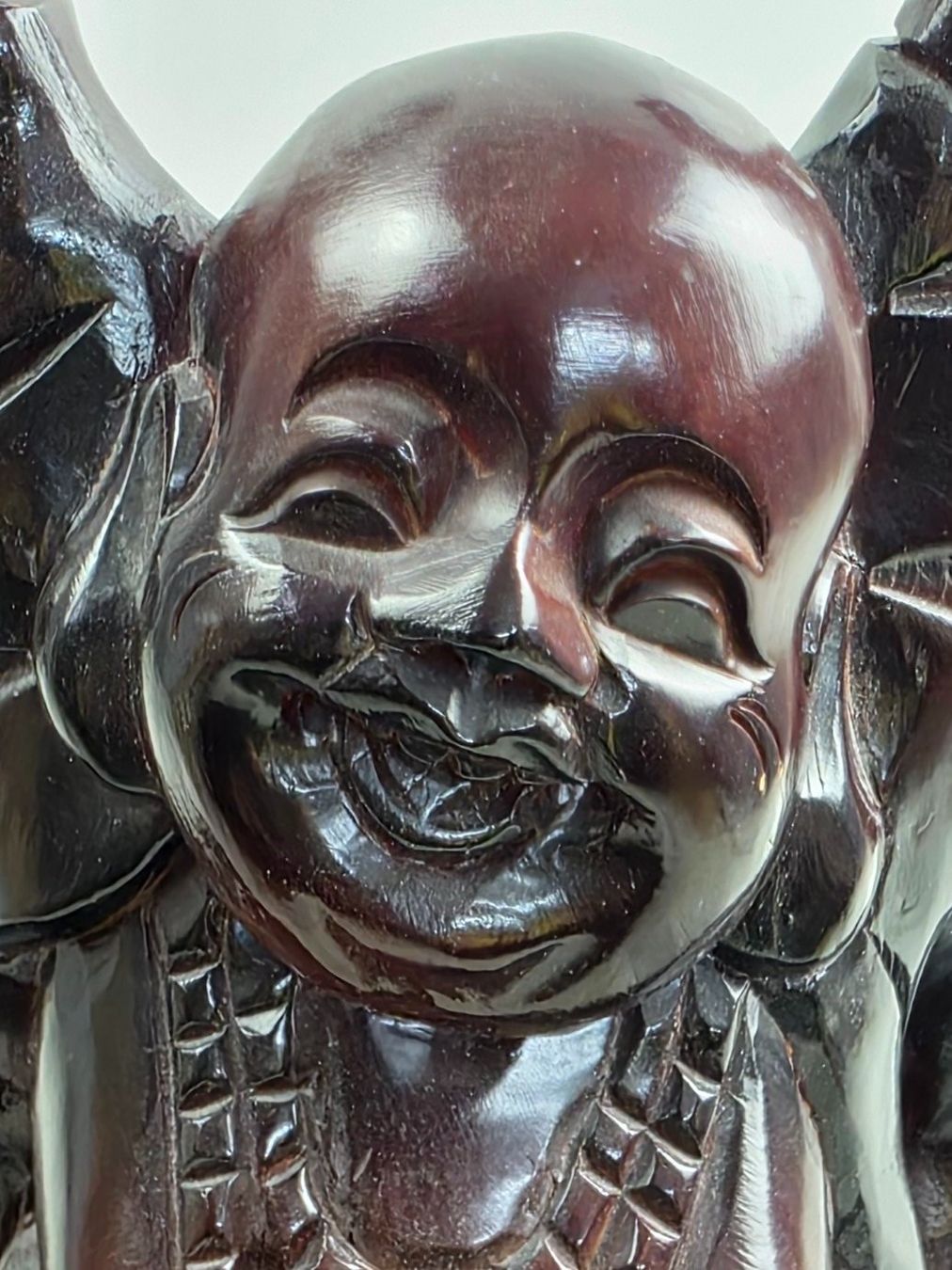 Statuette: Hotai oder Budai Holzfigur - Lachender Buddha – Usato da Flums venduto da Flumsantik 2