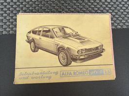 Betriebsanleitung und Wartung original - Alfa Romeo GTV6 2.5
