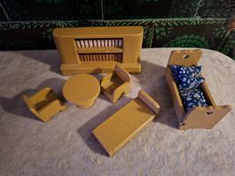 Vintage Puppenhausmöbel-Set aus den 50er Jahren, Puppenhaus