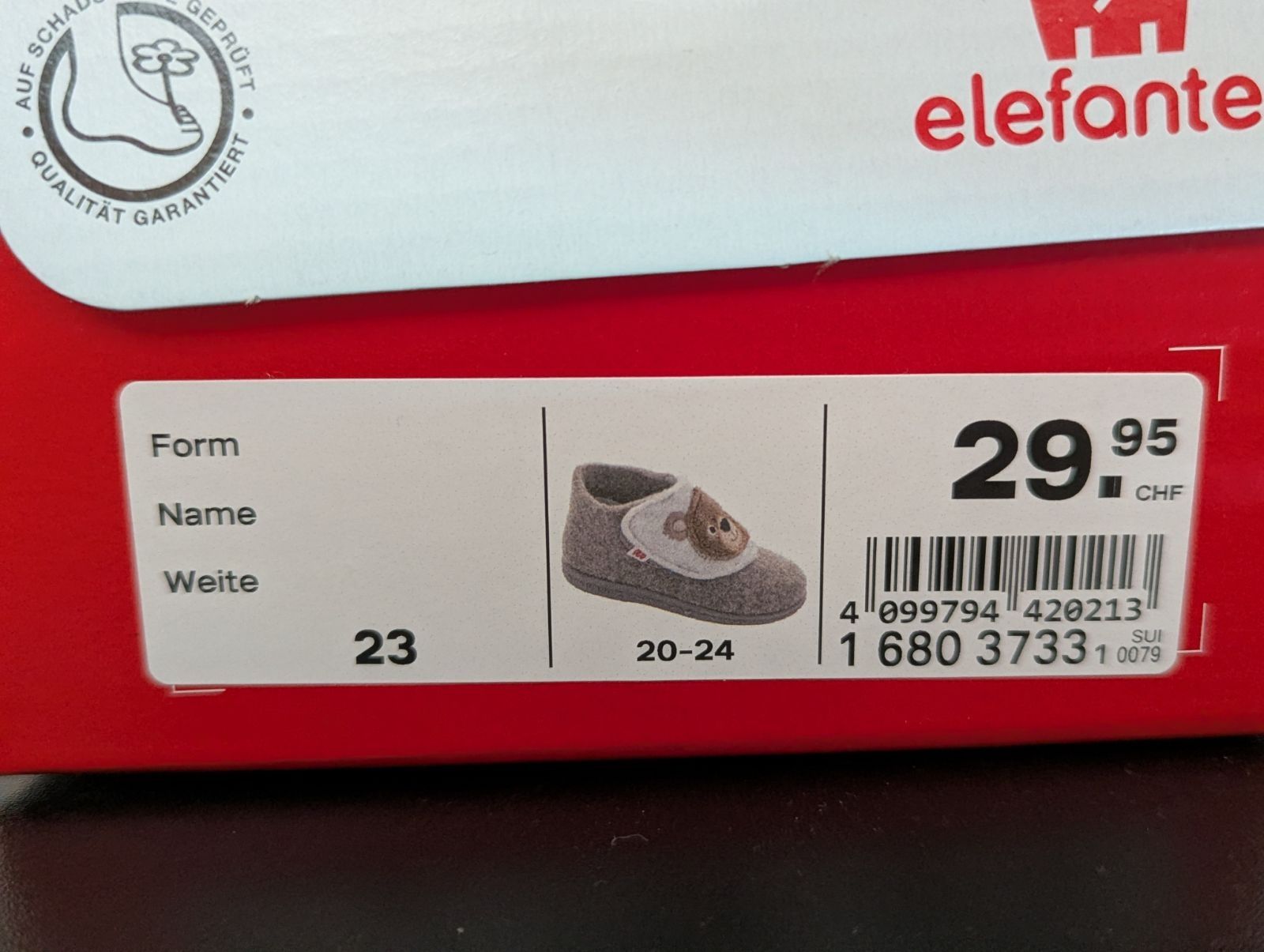 Elefanten Scarpe per ragazzi: Hausschuhe Elefanten, braun, mit Bär, Gr. 23 - Kinder – Nuovo e nell'imballaggio originale da Unterkulm venduto da Fleischkaese1 3