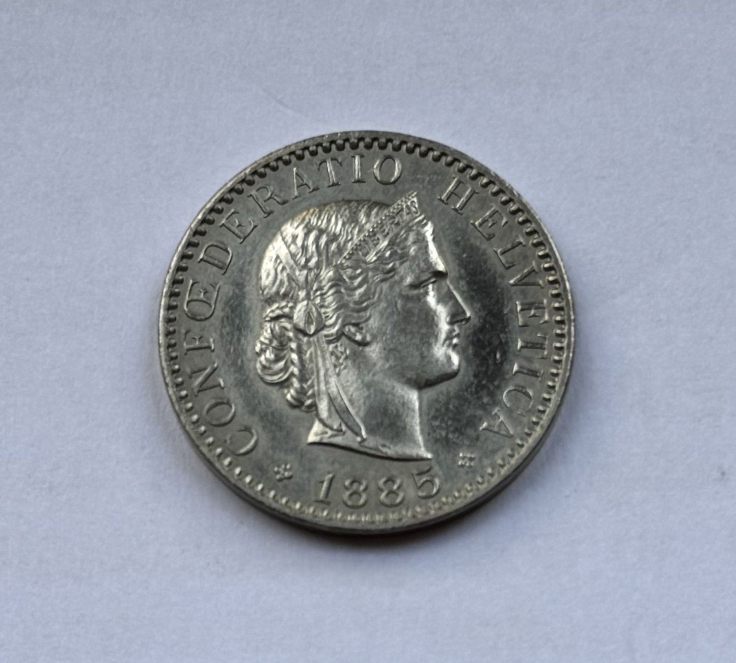 Tutti le monete: 1885 20 Rappen unz /stgl – Nuovo (secondo la descrizione) da Kirchberg SG venduto da Z-Collection