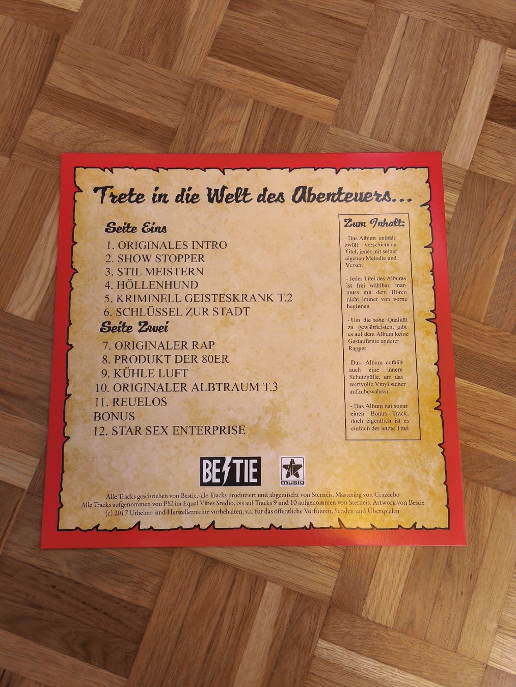 Dischi in vinile: Sterneis & Bestie - Das Originale Rap Game – Nuovo (secondo la descrizione) da Kandersteg venduto da digginblackpearlz 1