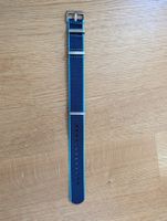 22mm NATO Watch strap - dark blue with light blue strip