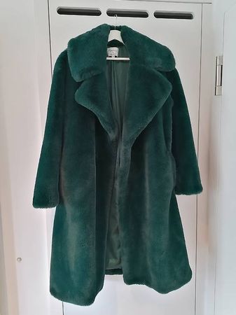 Fake-Fur-Mantel (grün, Gr. 36)