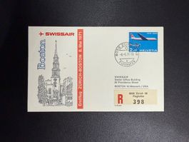 Swissair Erstflugbrief Zürich - Boston 1971