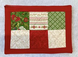 Neu Handgemachtes 6er Patchwork-Tischset Weihnachtsdesign