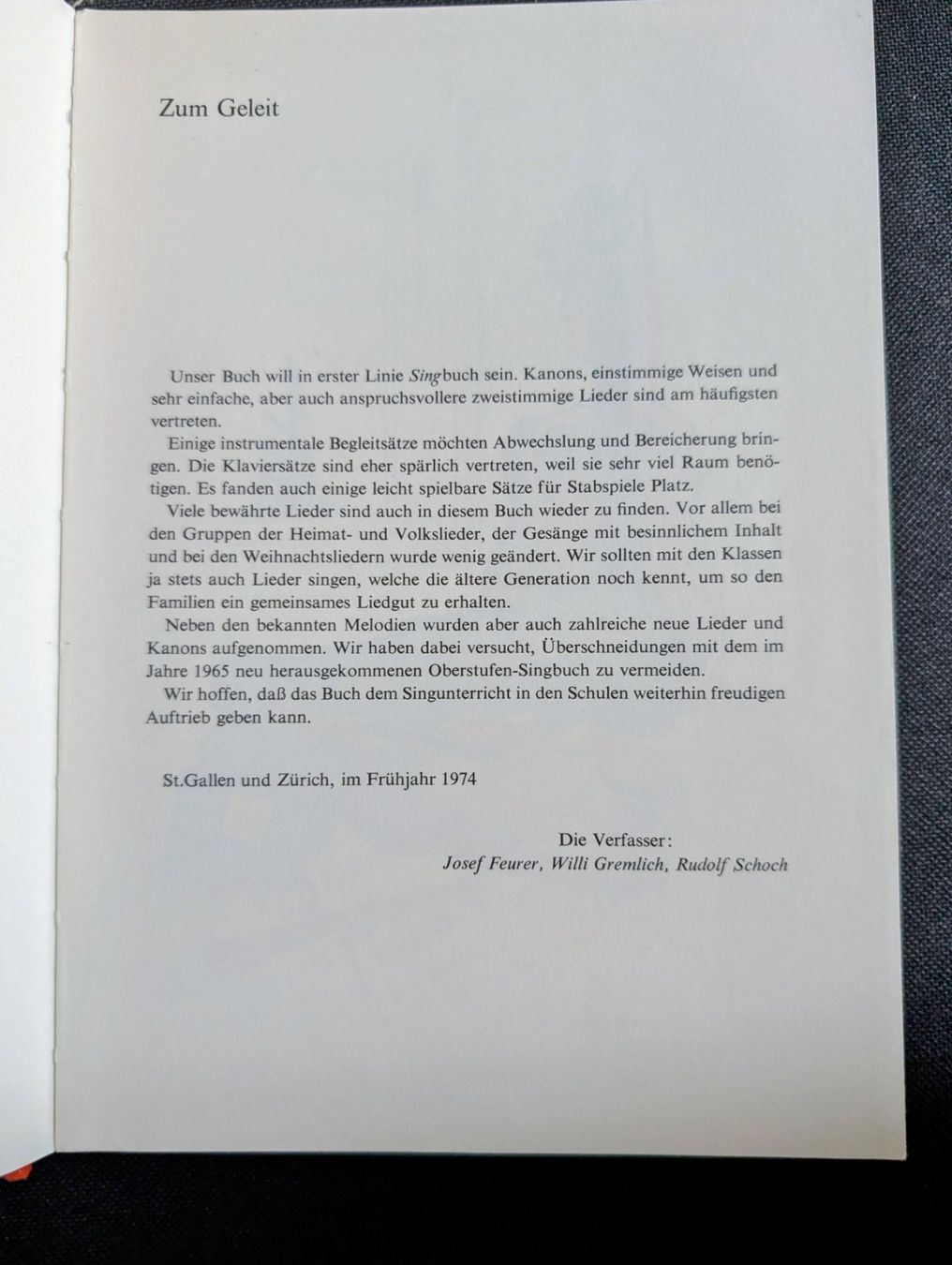 Libri: Singbuch Schweizer Mittelstufe 1974 wie neu Baselland Lied – Usato da Gelterkinden venduto da Luusmaiteli 2