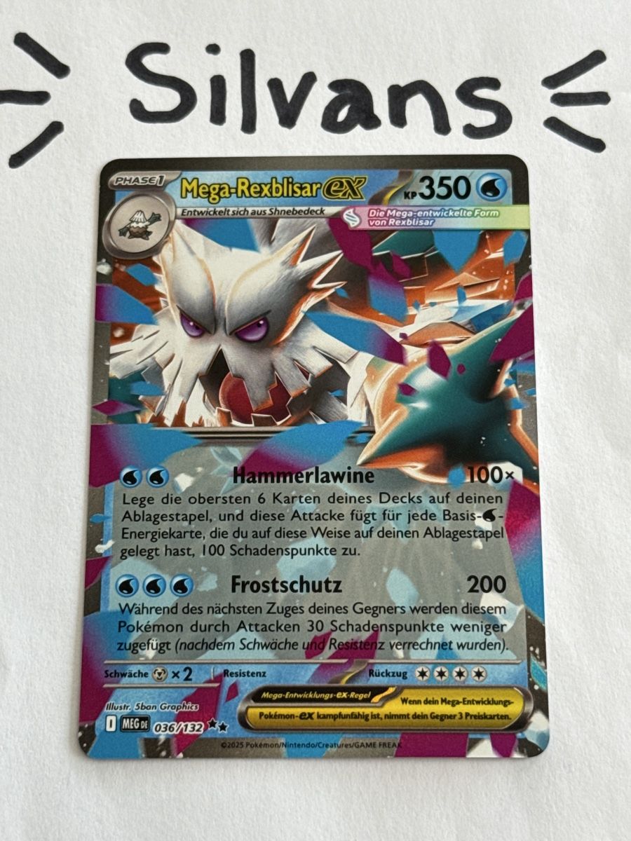 Pokémon Sammelbilder & Trading cards: Mega Rexblisar ex MEG 036 Mega Entwicklung Deutsch – Neu (gemäss Beschreibung) aus Wil SG von Silvans