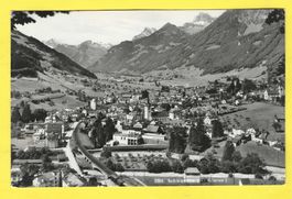 16.6.1964Luftbild GL Dorf Schwanden mit Bahnlinie+Tourstreck