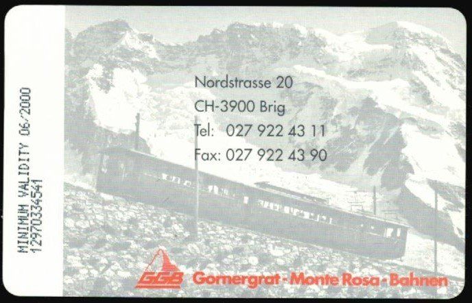 Swisscom Telefon- & Taxkarten: Taxcard Chip-1239 Gornergratbahn – Gebraucht aus Zürich von Tolima194 1