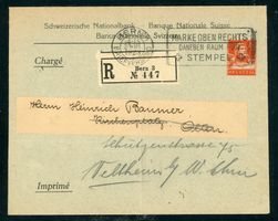 Ganzsache Briefumschlag: PrU 44 Nationalbank R-Brief, 1923