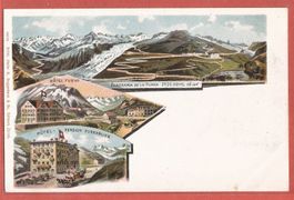 Furka Panorama mit Hotels Furka und Furkablick - ca. 1900