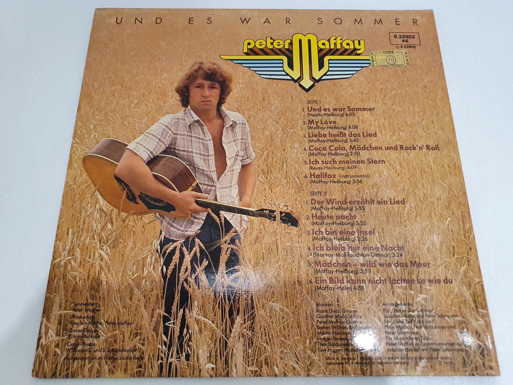 Dischi in vinile: Peter Maffay – Und Es War Sommer – Usato da Uster venduto da Vinyl-Leidenschaft 1