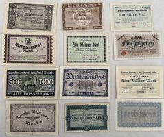 Lot 11x Notgeld Deutschland 1923 Hyperinflation - Köln/Düsse