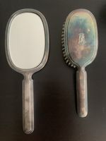 Vintage Frisierset versilbert mit Handspiegel und Bürste